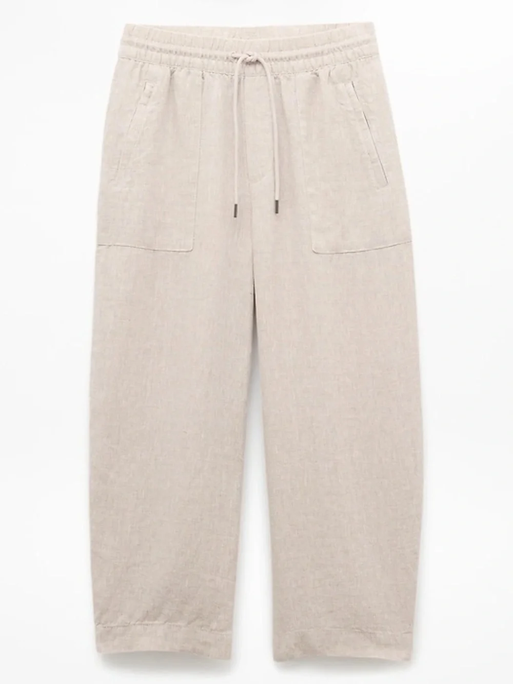 Athleta Retreat Easy Barrel crop pants 100% linen